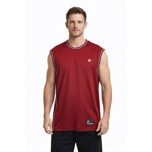 Vintage Starter Basketball Jersey Cordovan Red White Sleeveless Tank